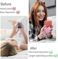 AOWVUTS Szív Alakú Telefontartó Kiterjeszthető Fogantyú Okostelefonhoz és Tablethez - pink 7