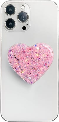 AOWVUTS Szív Alakú Telefontartó Kiterjeszthető Fogantyú Okostelefonhoz és Tablethez - pink 1
