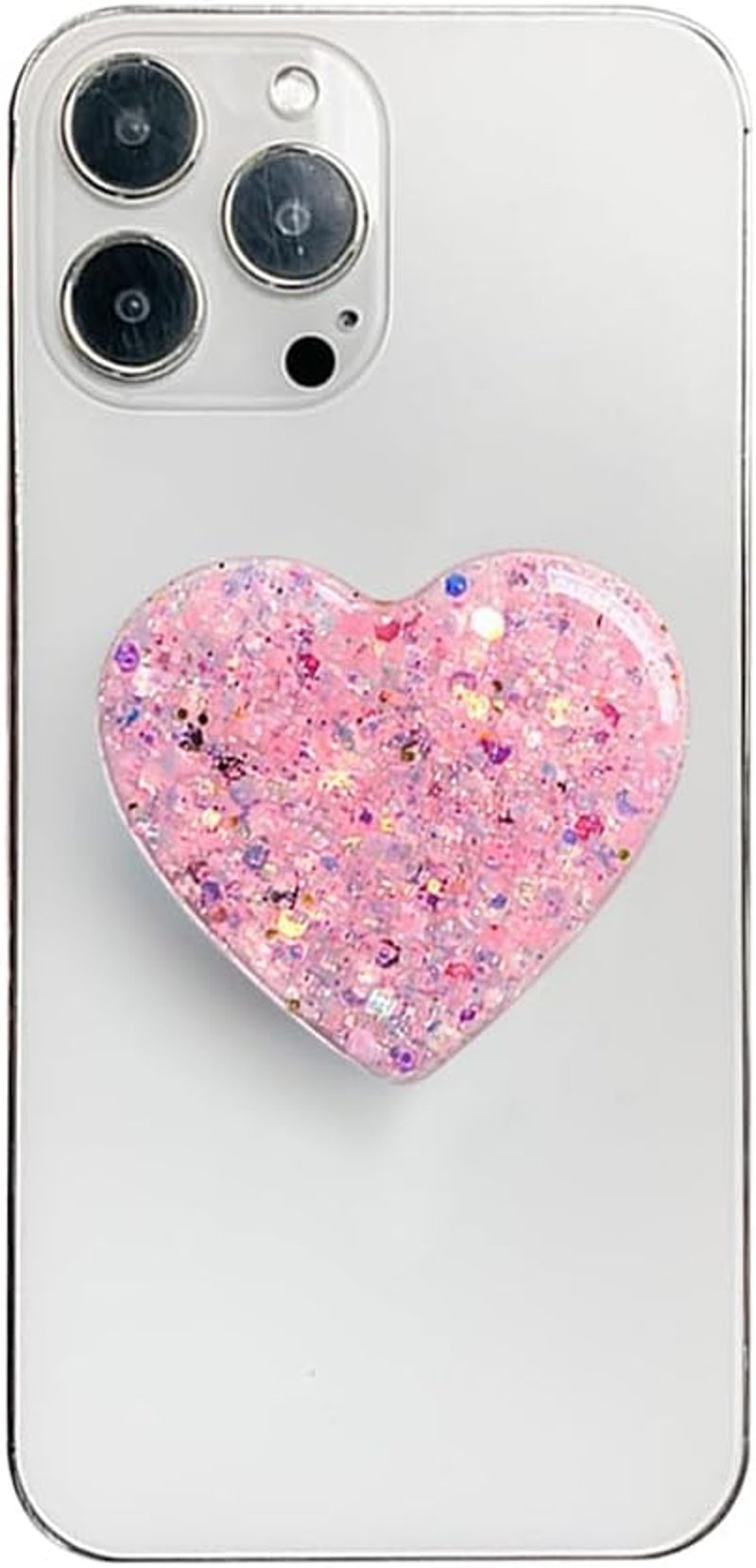 AOWVUTS Szív Alakú Telefontartó Kiterjeszthető Fogantyú Okostelefonhoz és Tablethez - pink