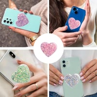 AOWVUTS Szív Alakú Telefontartó Kiterjeszthető Fogantyú Okostelefonhoz és Tablethez - pink 6
