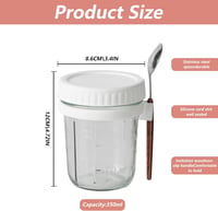 Aoyfuwell 300ml Üveg Reggelizőpohár Fedővel és Kanállal - Müzli, Joghurt, Saláta Tárolásához 2