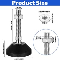 Aoyfuwell 4 db M10x50 mm állítható bútor láb csavarmenetes anya nélkül 2