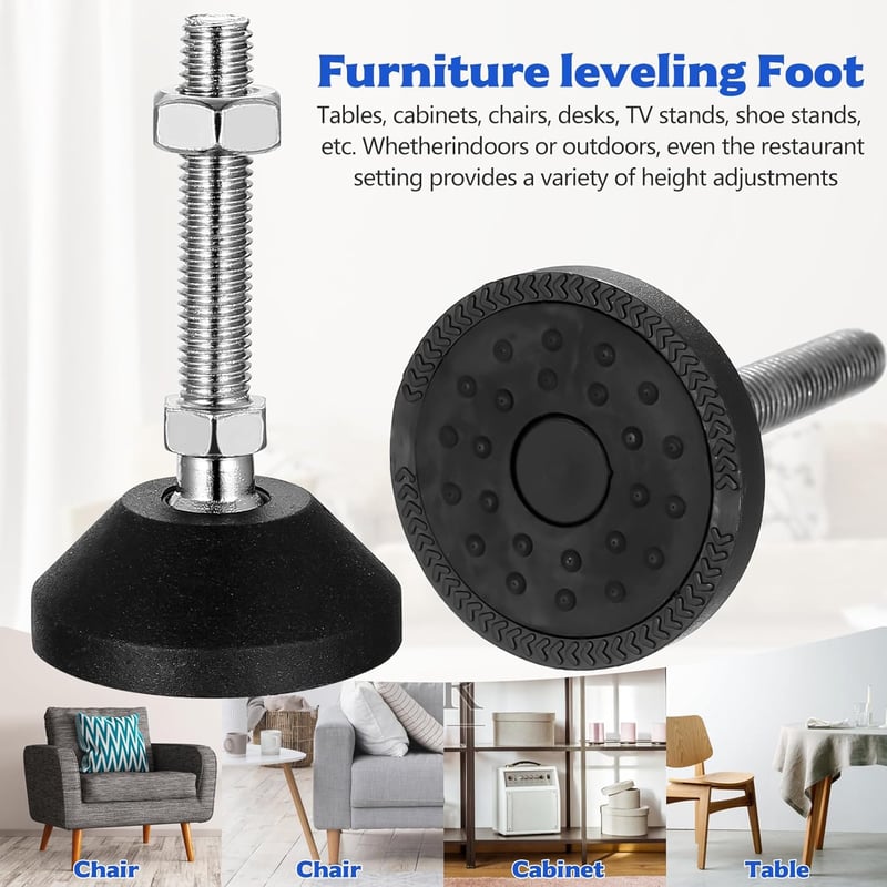 Aoyfuwell 4 db M10x50 mm állítható bútor láb csavarmenetes anya nélkül