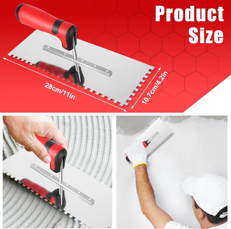 AOZBZ 6mm fogazott simító glettvas rozsdamentes acél 280x107mm