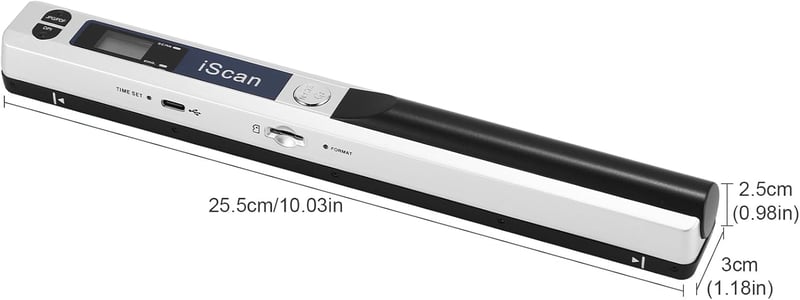 AOZBZ Hordozható Dokumentumszkenner 900 DPI USB A4 Szín Fotó Szkenner 16GB