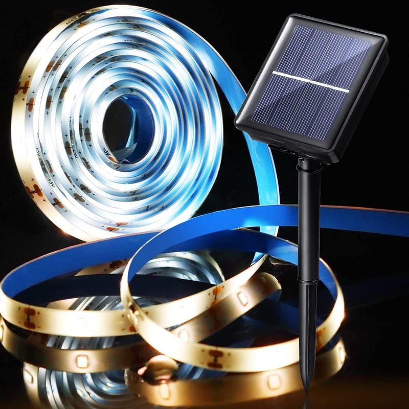 AOZBZ Napelemes LED Fényfüzér 3m - Kültéri Vízálló Dekorációs Világítás 90 LED-del, 2 Üzemmóddal Kerthez, Teraszhoz, Karácsonyi Díszítéshez