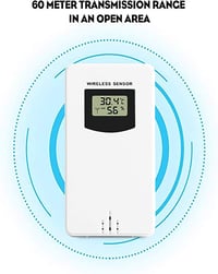 AOZBZ Vezeték Nélküli Külső Időjárás Érzékelő - 433.92 MHz Frekvenciás Hőmérsékletmérő Szenzor FanJu Időjárásállomásokhoz - Elemmel Működő 3