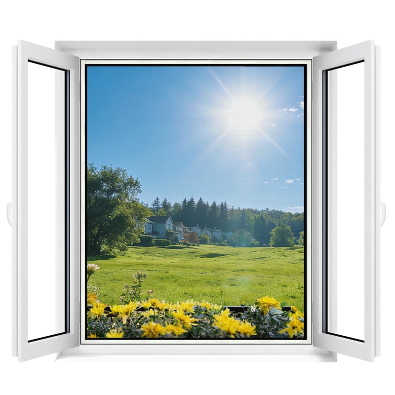 Apalus Mrežica za prozore protiv komaraca 120x240 cm, Crna, 2 kom - Pričvršćivanje na čičak traku, reziva, periva, jednostavna montaža, alat za rezanje i pomagala uključeni