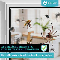 Apalus Mrežica za prozore protiv komaraca 120x240 cm, Crna, 2 kom - Pričvršćivanje na čičak traku, reziva, periva, jednostavna montaža, alat za rezanje i pomagala uključeni 5