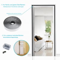 Magnetická sieťka proti hmyzu na dvere Apalus 90x190 cm čierna, automatické zatváranie, na balkónové a terasové dvere, upevnenie lepiacou páskou, bez vŕtania 5