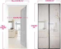 Apalus Mágneses Szúnyogháló Ajtóra 130x240cm - Fekete Rovarháló Erkély és Teraszajtóhoz, Ragasztóval Rögzíthető 3