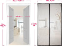 Apalus Mágneses Szúnyogháló Ajtóra 140x240cm Fekete - Rovarháló Erkély Terasz Pince Ajtókhoz Ragasztóval Fúrás Nélkül 3
