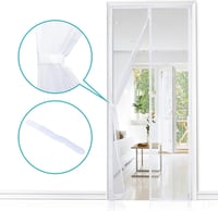 Apalus Mágneses Szúnyogháló Ajtóra 90x220cm Fehér Ragasztós Rögzítés 2