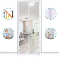 Apalus Mágneses Szúnyogháló Ajtóra 90x220cm Fehér Ragasztós Rögzítés 3