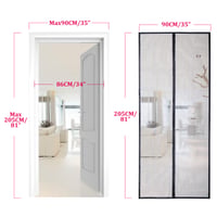 Magnetická sieťka na dvere Apalus 90x205 cm, čierna – samozatváracia plne magnetická záclona na balkón, do pivnice a na terasu, upevnenie lepiacou páskou, bez vŕtania 4