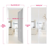 Magnetická sieťka proti hmyzu na dvere Apalus 90x210 cm, biela – na balkónové, pivničné a terasové dvere, lepiace upevnenie bez vŕtania, záves proti hmyzu 4