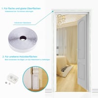 Magnetická sieťka proti hmyzu na dvere Apalus 90x210 cm, biela – na balkónové, pivničné a terasové dvere, lepiace upevnenie bez vŕtania, záves proti hmyzu 5