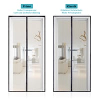 Magnetická sieťka proti hmyzu na balkónové dvere Apalus Prime 140x220 cm, čierna, odolná proti roztrhnutiu a poveternostným vplyvom, 3,8 cm samolepiaca horná páska, silné magnety 4