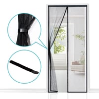 Magnetická sieťka proti hmyzu na balkónové dvere Apalus Prime 140x220 cm, čierna, odolná proti roztrhnutiu a poveternostným vplyvom, 3,8 cm samolepiaca horná páska, silné magnety 9