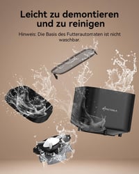 APETDOLA Automata Kisállat Etető - 4L Kapacitás, Időzíthető Adagoló Kutyáknak és Macskáknak, 6 Étkezés Programozható, Fekete FD30 7