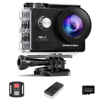 Apexcam M80Air 4K60FPS akcijska kamera 64MP WiFi - vodootporna do 40m, sportska kamera sa stabilizacijom slike i 8x zumom, kut gledanja 170°, s daljinskim upravljačem, 64GB 2