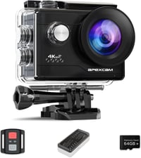 Apexcam M80Air 4K60FPS Akciókamera 64MP WiFi - 40m Vízálló, Képstabilizátoros Sportkamera 8x Zoommal, 170° Látószöggel, Távirányítóval, 64GB 1