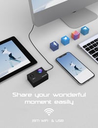 Apexcam M80Air 4K60FPS Akciókamera 64MP WiFi - 40m Vízálló, Képstabilizátoros Sportkamera 8x Zoommal, 170° Látószöggel, Távirányítóval, 64GB 5