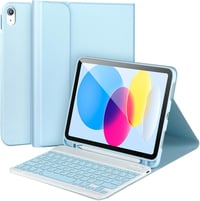 APHBZGE iPad 11/10 generációs billentyűzetes tok, leválasztható Bluetooth billentyűzettel, ceruza tartóval, kék 1