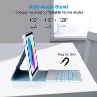 APHBZGE iPad 11/10 generációs billentyűzetes tok, leválasztható Bluetooth billentyűzettel, ceruza tartóval, kék 6