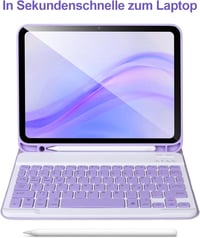 APHBZGE iPad 11/10 generációs billentyűzetes tok, leválasztható Bluetooth billentyűzettel, ceruza tartóval, lila 5