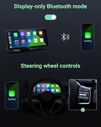 aphqua 10.26" Hordozható Autós Kijelző Apple CarPlay Android Auto GPS Navigáció Bluetooth Érintőképernyő IPS Touchscreen USB AUX FM 5