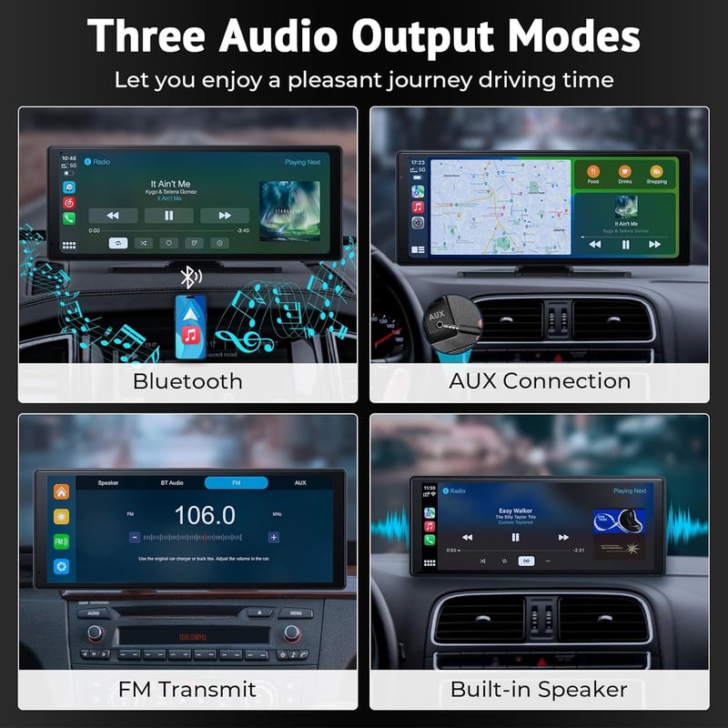 Aphqua 10.26" Wireless CarPlay Android autórádió kamera, Bluetooth, navigáció