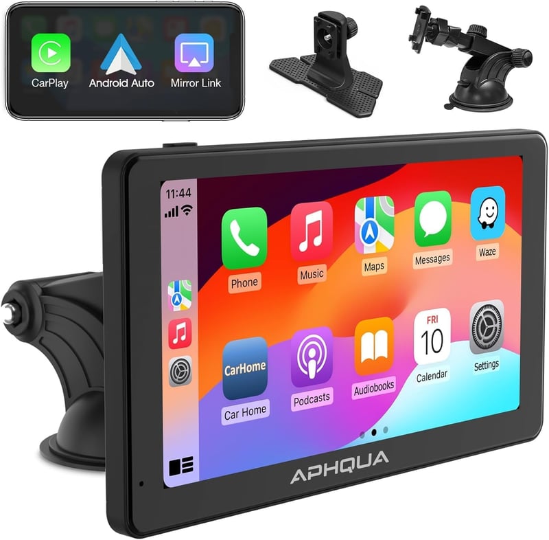aphqua 7 Hüvelykes Érintőképernyős Autórádió Vezeték Nélküli Apple CarPlay Android Auto Bluetooth Mirror Link Funkciókkal