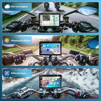 APHQUA Vezeték Nélküli CarPlay Kijelző Motorkerékpárhoz 7 Hüvelykes Vízálló Érintőképernyő Android Auto GPS Navigáció Bluetooth 4