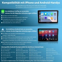 APHQUA Vezeték Nélküli CarPlay Kijelző Motorkerékpárhoz 7 Hüvelykes Vízálló Érintőképernyő Android Auto GPS Navigáció Bluetooth 9