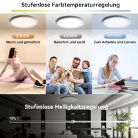 Stropné LED svietidlo Aphyni 40 cm, 33 W, 3000 K – 6500 K, stmievateľné, s diaľkovým ovládaním a aplikáciou, 5 W teplé nočné svetlo, ultra tenké 2,5 cm 2