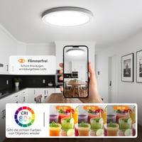 Stropné LED svietidlo Aphyni 40 cm, 33 W, 3000 K – 6500 K, stmievateľné, s diaľkovým ovládaním a aplikáciou, 5 W teplé nočné svetlo, ultra tenké 2,5 cm 5