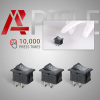 APIELE 20db Billenőkapcsoló SPST 2 Pólusú On/Off 250V 6A Fekete KCD1-1-101 9