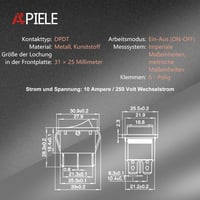 APIELE KCD2-223-JT DPDT billenő kapcsoló, 3 állású, 6 pólusú, 10A/250V, pillanatkapcsoló – 3 db 2