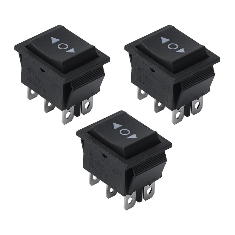 APIELE KCD2-223-JT DPDT billenő kapcsoló, 3 állású, 6 pólusú, 10A/250V, pillanatkapcsoló – 3 db