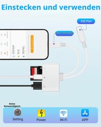 APKLVSR 4 v 1 čítačka SD kariet s konektormi USB-C, Lightning a USB-A, prenos dát SD/MicroSD/USB 3.0, 10W USB-C nabíjací port, OTG adaptér pre iPhone, iPad, MacBook, Samsung 3