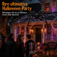 Decoratiune Halloween APKOL, Păianjen Uriaș XXL 200 cm, Negru, Decor înfricoșător de Halloween pentru exterior 7