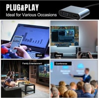 Aplimln USB-C 4-in-1 Multiport Adapter - 4K HDMI/VGA/USB 3.0/100W PD Töltés - MacBook, Chromebook, HDTV Kompatibilis Átalakító 7