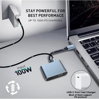 Aplimln USB-C 4-in-1 Multiport Adapter - 4K HDMI/VGA/USB 3.0/100W PD Töltés - MacBook, Chromebook, HDTV Kompatibilis Átalakító 3