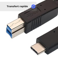 Cablu APM 570299 USB-C – USB-B 3.0, 5Gbps, 2 m, pentru imprimantă, DAC, scaner, hard disk extern, compatibil cu MacBook și PC 6