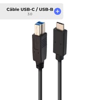 Cablu APM 570299 USB-C – USB-B 3.0, 5Gbps, 2 m, pentru imprimantă, DAC, scaner, hard disk extern, compatibil cu MacBook și PC 2