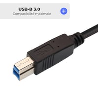 Cablu APM 570299 USB-C – USB-B 3.0, 5Gbps, 2 m, pentru imprimantă, DAC, scaner, hard disk extern, compatibil cu MacBook și PC 3