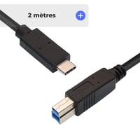 Cablu APM 570299 USB-C – USB-B 3.0, 5Gbps, 2 m, pentru imprimantă, DAC, scaner, hard disk extern, compatibil cu MacBook și PC 5