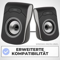 APM 571073 káblové USB 2.0 reproduktory k PC, 6W RMS, ovládanie hlasitosti, kompaktný dizajn, sivé 6