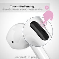 APM Bluetooth slúchadlá s nabíjacím puzdrom, stereo zvuk, silikónový kryt, ružové, biele nabíjacie puzdro, kompatibilné s PC, smartfónom a tabletom, 600332 7